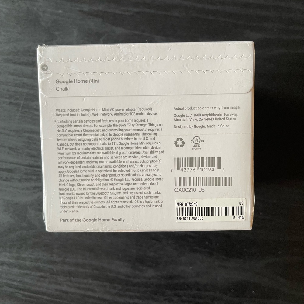 Google Home Mini Chalk Smart Speaker - Brand New - Picture 2 of 3